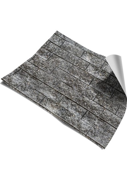 Mutfak Tezgah Arası Kendinden Yapışkanlı Folyo Kaplama Gri Taş Desen 60 cm x 100 cm