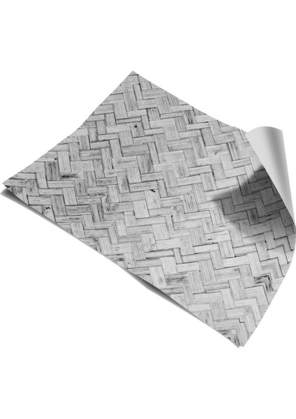 Mutfak Tezgah Arası Kendinden Yapışkanlı Folyo Kaplama Gri Hasır Desen 60 cm x 100 cm modelleri