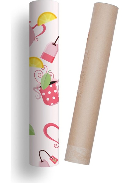 Mutfak Tezgah Arası Kendinden Yapışkanlı Folyo Çay Saati Pembe 60 cm x 100 cm fırsatları