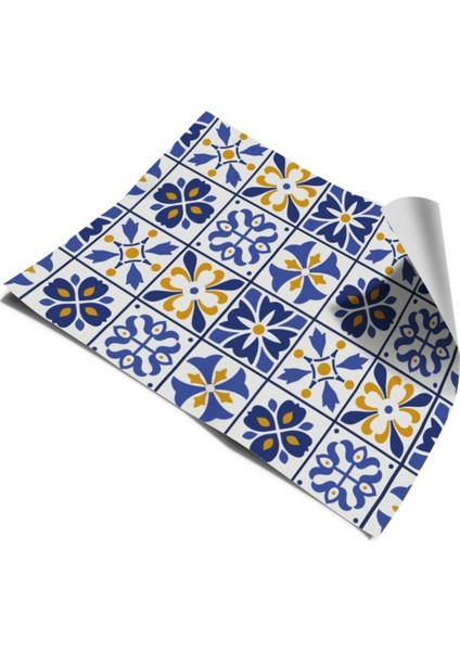 Mutfak Tezgah Arası Kendinden Yapışkanlı Folyo Kaplama Nostajik Fayans Desen 60 cm x 100 cm