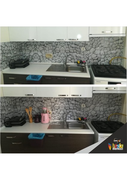 Mutfak Tezgah Arası Kendinden Yapışkanlı Folyo Gri Taş Desen 60 cm x 100 cm indirimleri