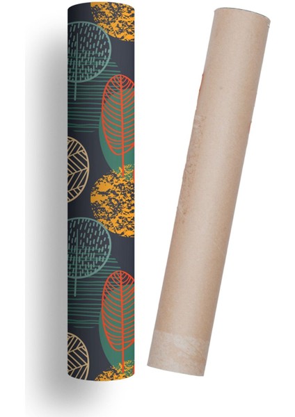 Mutfak Tezgah Arası Kendinden Yapışkanlı Folyo Kaplama Renkli Ağaçlar Desen 60 cm x 100 cm