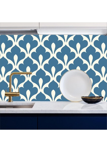 Mutfak Tezgah Arası Kendinden Yapışkanlı Folyo Kaplama Mavi 60 cm x 100 cm