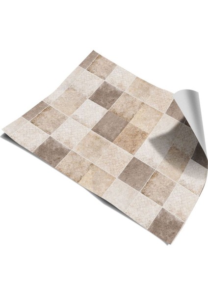 Mutfak Tezgah Arası Kendinden Yapışkanlı Folyo Kaplama Eskitme Taş Desen 60 cm x 100 cm