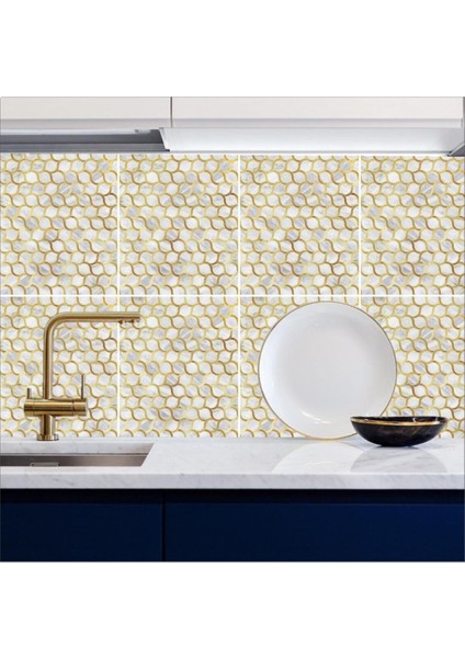 Mutfak Tezgah Arası Kendinden Yapışkanlı Folyo Kaplama Mermer Desen Gold Renk 60 cm x 100 cm