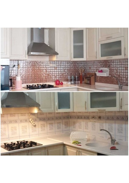 Mutfak Tezgah Arası Folyo Kaplama Taş Desen Gümüş Renk fiyatları