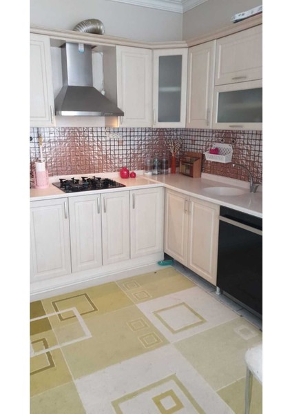 Mutfak Tezgah Arası Folyo Kaplama Taş Desen Gümüş Renk modelleri