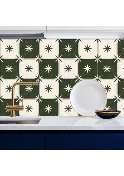 Mutfak Tezgah Arası Kendinden Yapışkanlıfolyo Kaplama Fayans Eskitme Desen 60 cm x 100 cm