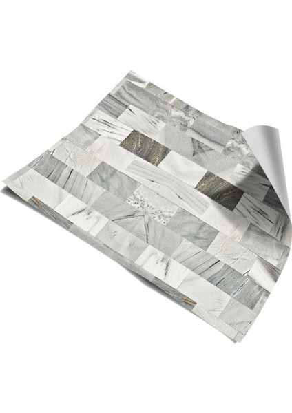 Mutfak Tezgah Arası Kendinden Yapışkanlı Folyo Kaplama Mermer Taş Desen 60 cm x 100 cm