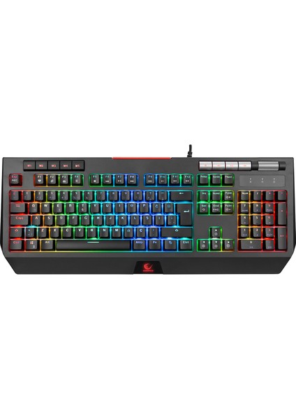 KB-R105 EXHERO Full RGB Ledli Outemu Blue Switch 5 Makro Tuşlu Gaming Klavye