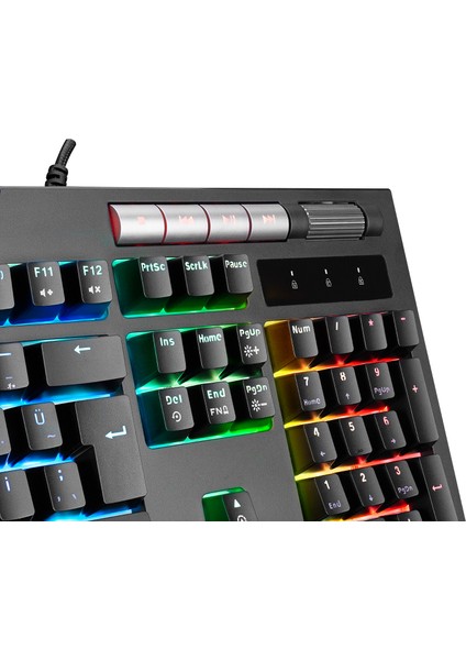 KB-R105 EXHERO Full RGB Ledli Outemu Blue Switch 5 Makro Tuşlu Gaming Klavye