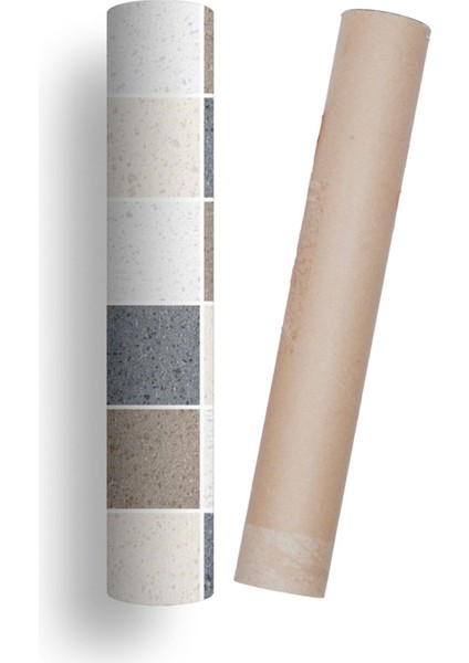 Mutfak Tezgah Arası Kendinden Yapışkanlı Folyo Kaplama Taş Desen Kare 60 cm x 100 x M