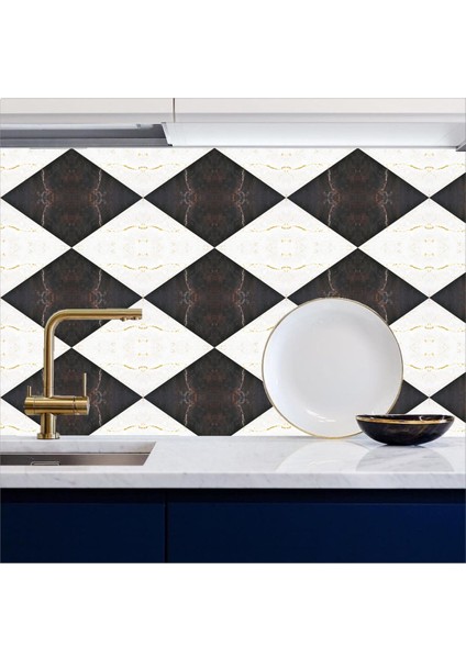 Mutfak Tezgah Arası Kendinden Yapışkanlı Folyo Kaplama Baklava Desen 60 cm x 100 cm