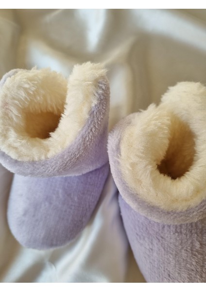 Peluş Bebek Tüylü Kaymaz Taban Patik 0-9 Ay Panduf modelleri
