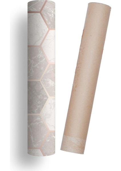 Mutfak Tezgah Arası Kendinden Yapışkanlı Folyo Kaplama Mermer Desen Altıgen Geometrik 60 cm x 100 cm fırsatları