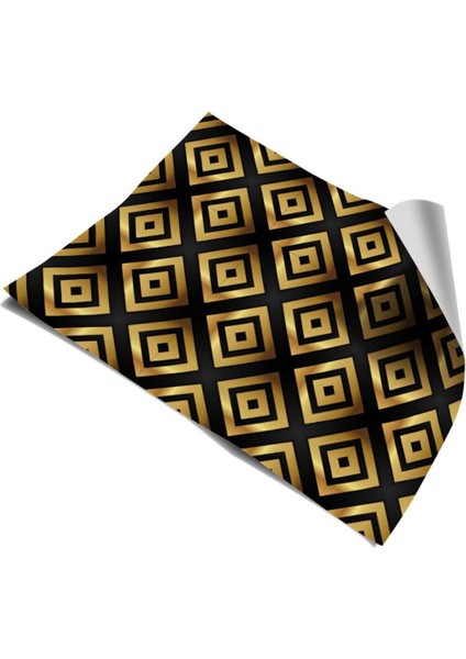 Mutfak Tezgah Arası Kendindenyapışkanlı Folyo Siyah Sarı Desen Taş 60 cm x 100 cm modelleri