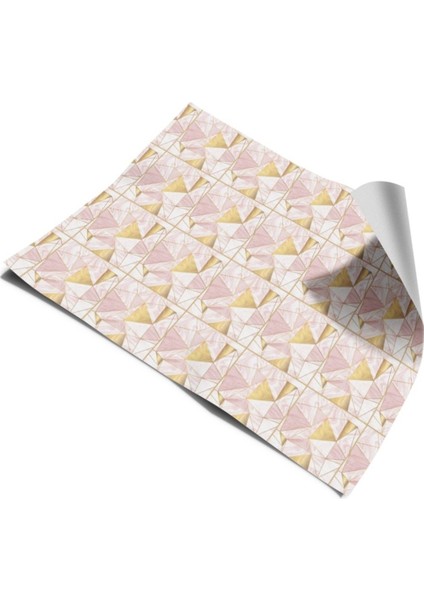 Mutfak Tezgah Arası Kendinden Yapışkanlı Folyo Kaplama Pembe Gold 60 cm x 100 cm