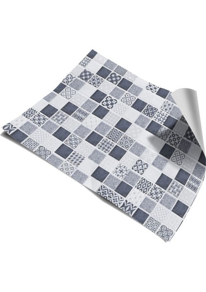 Mutfak Tezgah Arası Kendinden Yapışkanlı Folyo Kaplama Mozaik Taş Desen 60 cm x 100 cm