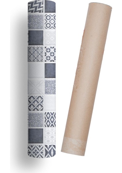 Mutfak Tezgah Arası Kendinden Yapışkanlı Folyo Kaplama Mozaik Taş Desen 60 cm x 100 cm
