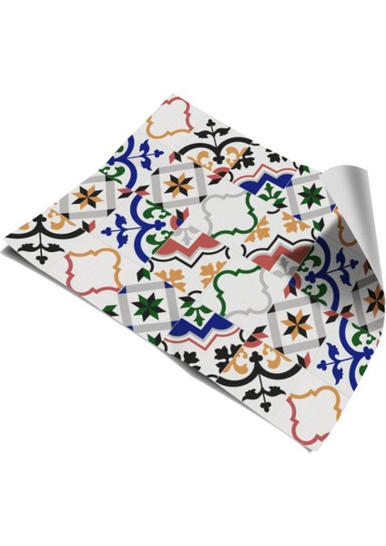 Mutfak Tezgah Arası Kendinden Yapışkanlı Folyo Kaplama Taş Desen Renkli 60 cm x 100 cm