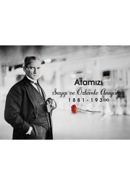 Statik Tutunma Özellikli Tablo - Poster Atatürk (Model- 20) 70 cm x 98 cm 13