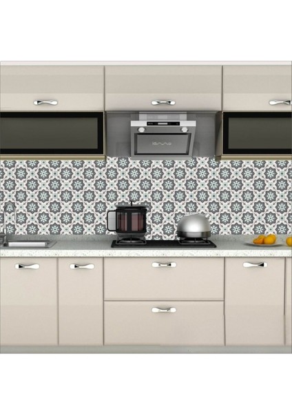 Mutfak Tezgah Arası Kendinden Yapışkanlı Folyo Kaplama Taş Desen Çiçek 60 cm x 100 cm modelleri