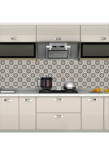 Mutfak Tezgah Arası Kendinden Yapışkanlı Folyo Kaplama Taş Desen Çiçek 60 cm x 100 cm fırsatları