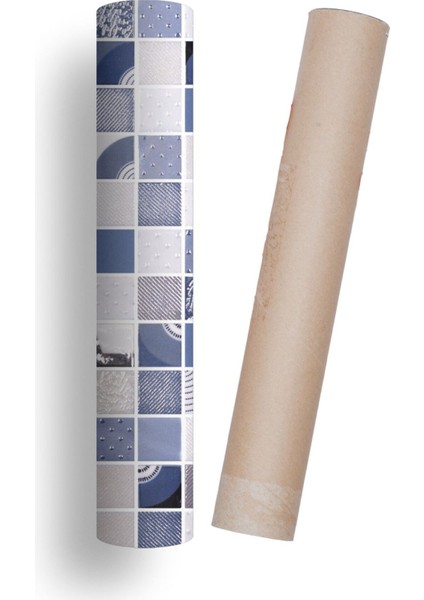 Mutfak Tezgah Arası Kendinden Yapışkanlı Folyo Kaplama Mozaik Taş Desen 60 cm x 100 cm