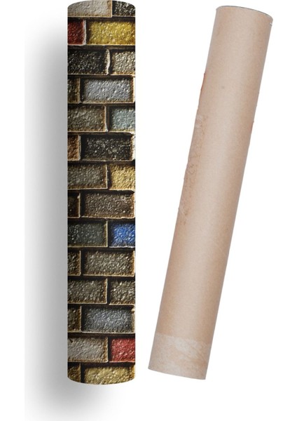 Mutfak Tezgah Arası Kendinden Yapışkanlı Folyo Kaplama Taş Desen 60 cm x 100 cm
