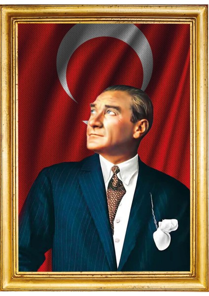 Statik Tutunma Özellikli Tablo - Poster Atatürk (Model- 5) 70 cm x 100 cm 13