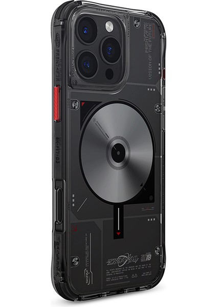 Apple iPhone 16 Pro Kılıf Magsafe Şarj Özellikli Disk Desenli Airbag Tasarımlı Skinarma Nova Kapak Siyah fiyatları