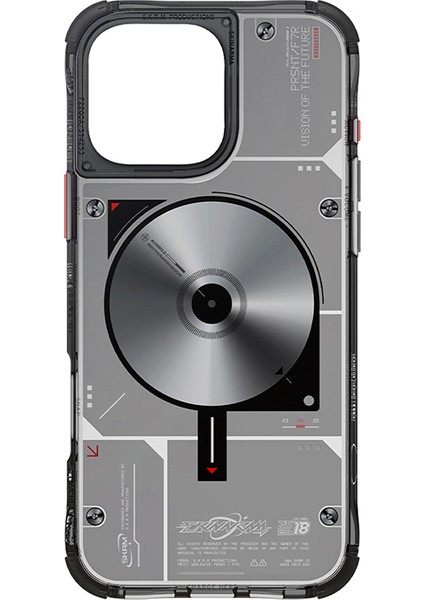 Apple iPhone 16 Pro Kılıf Magsafe Şarj Özellikli Disk Desenli Airbag Tasarımlı Skinarma Nova Kapak Siyah fırsatları