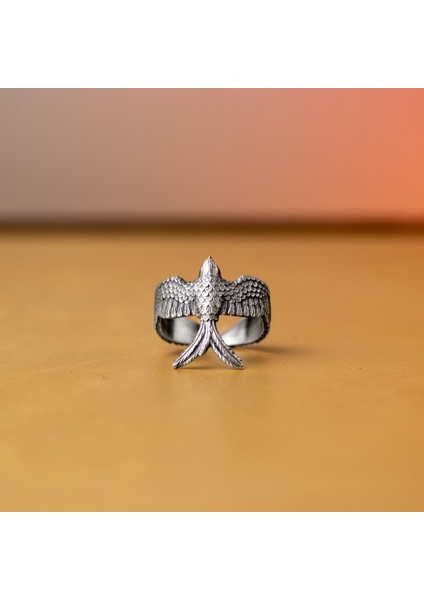 Kırlangıç Kuşu Karartmalı Üç Boyutlu 925 Ayar Gümüş Ayarlanabilir Yüzük fiyatları