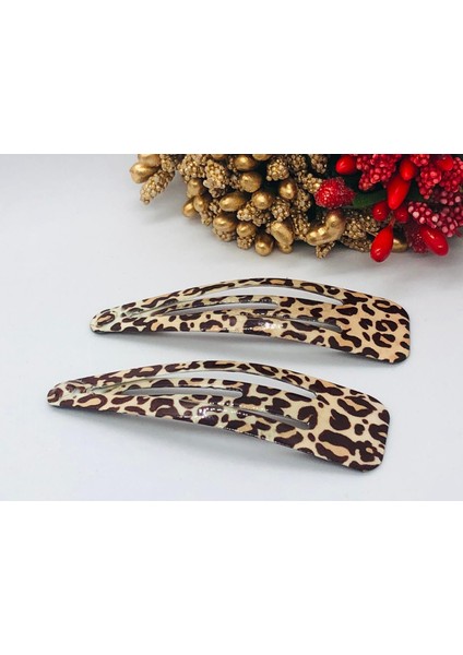 Çıtçıtlı Leopar Desenli Saç Tokası 2'li fiyatları