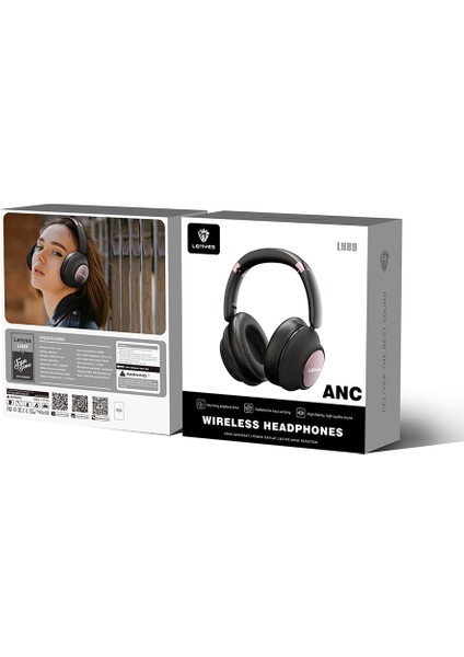 Anc Özellikli Tws Kulak Üstü Bluetooth Kulaklık ​lenyes LH89 V5.3 Siyah