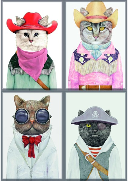 Statik Tutunma Özellikli Tablo - Poster Hayvan (Model- 6) 35 cm x 50 cm 13