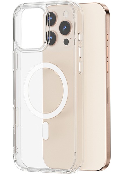 iPhone 16 Pro Uyumlu Kılıf Magsafe Şarj Özellikli Wiwu MCC-102 Magnetic Crystal Sert Pc Kapak Şeffaf fiyatları