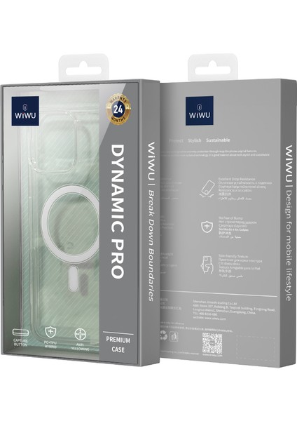 iPhone 16 Pro Uyumlu Kılıf Magsafe Şarj Özellikli Wiwu MCC-102 Magnetic Crystal Sert Pc Kapak Şeffaf indirimleri