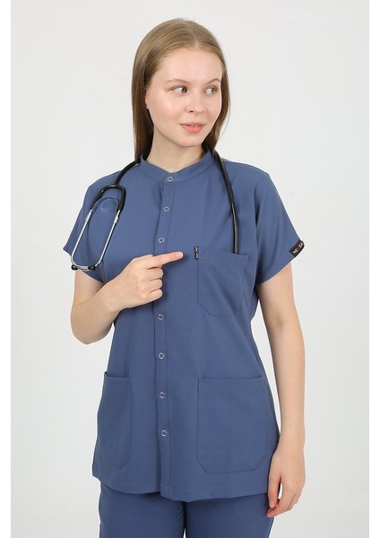 Freesia Hakim Yaka Indigo Uniforma (Likralı) Xl - Takım - Hayır Isim Yazılmasın indirimleri