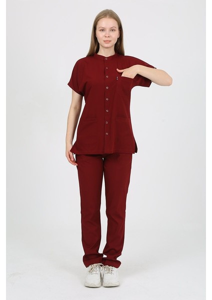 Freesia Hakim Yaka Bordo Uniforma (Likralı) S - Takım - Hayır Isim Yazılmasın modelleri
