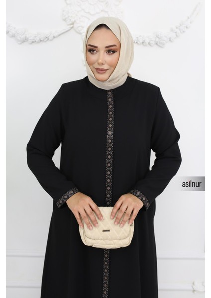 Anne Nakışlı Petek Ferace Siyah