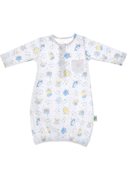 Baby Night Store Desenli %100 Pamuklu Cep Detaylı Bebek Geceliği