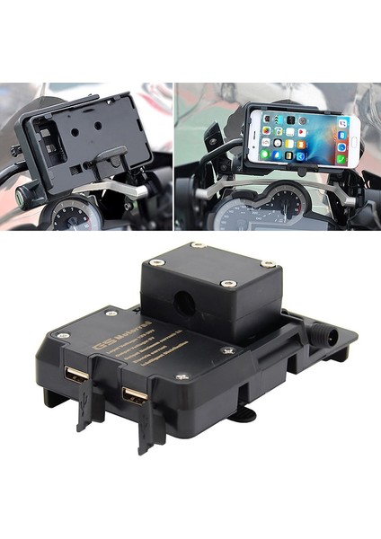 Motosiklet Cep Telefonu Tutucu USB Şarj Braketi (Yurt Dışından)