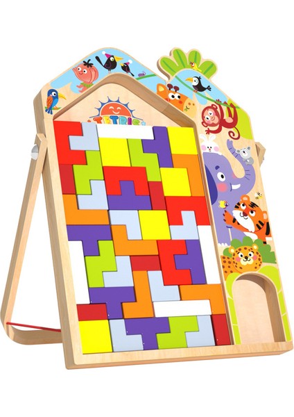 Büyük Üç Boyutlu Tetris Bulmaca Yapı Taşları Çok Fonksiyonlu Bulmaca Ebeveyn-Çocuk Interaktif Ahşap Oyuncaklar Erkek ve Kız Çocukları Için (Yurt Dışından)