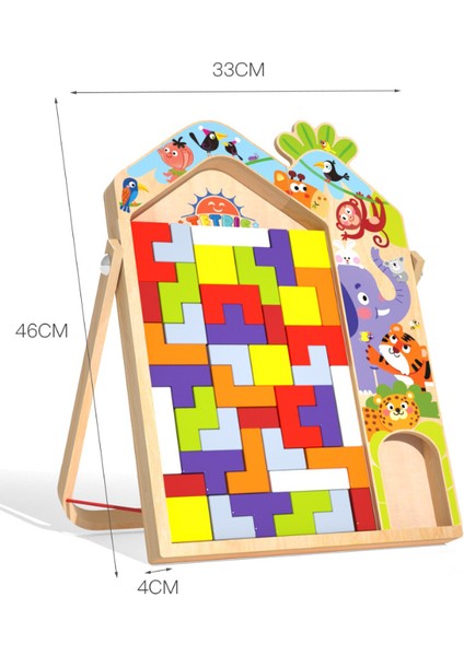 Büyük Üç Boyutlu Tetris Bulmaca Yapı Taşları Çok Fonksiyonlu Bulmaca Ebeveyn-Çocuk Interaktif Ahşap Oyuncaklar Erkek ve Kız Çocukları Için (Yurt Dışından)