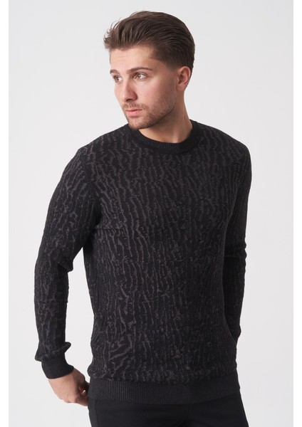 São Luís 2023630 Slim Fit Pamuklu Venezia Spor Yaka Triko Siyah Antrasit fiyatları