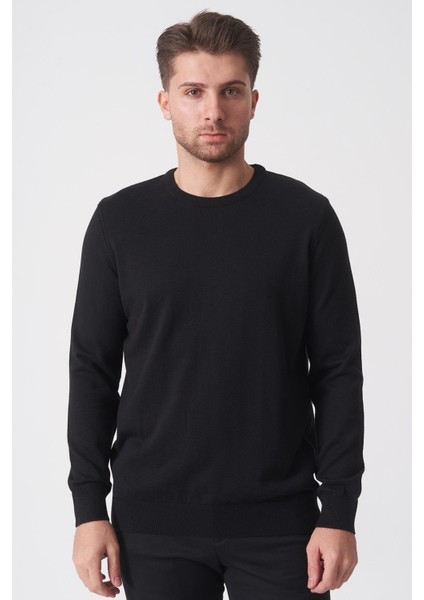 Rio De Janeiro WTRK1000 O Yaka Slim Fit Pamuklu Triko Siyah