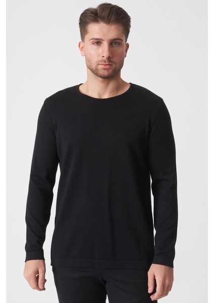 Belo Horizonte 1111 Slim Fit Basic Torba Sosisyaka Triko Siyah