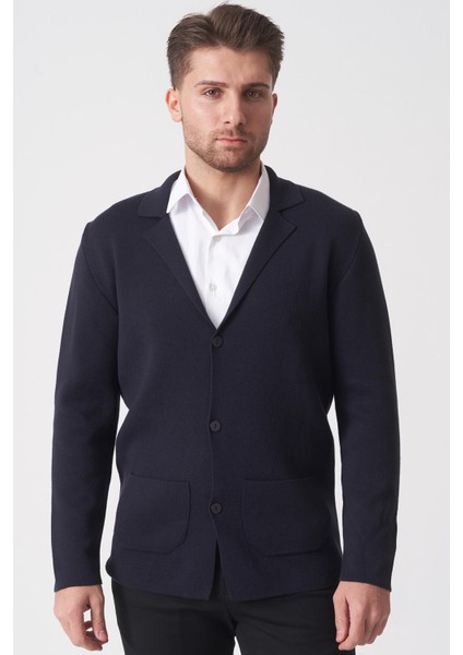 São Paulo 1112 Pike Örgü Slim Fit Pamuklu Triko Siyah