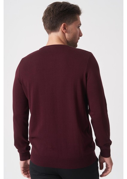 Rio De Janeiro WTRK1000 O Yaka Slim Fit Pamuklu Triko Bordo indirimleri